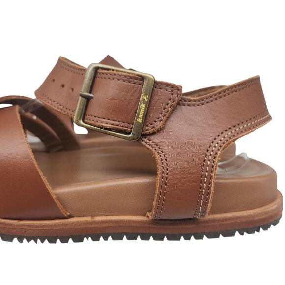 Kamik Sadie Sandals Womens 7 Brown Strappy Boho Buckle Peep Toe Adjustable - Picture 9 of 13